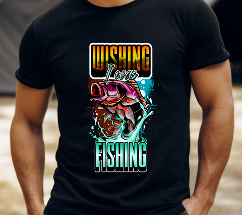 Wishing I Was Fishing Sublimation PNG