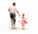 Father and Daughter Watercolor Clipart