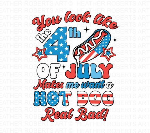 4th of July Makes Me Want A Hot Dog Real Bad