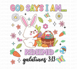 God Says I Am Redeemed Sublimation PNG