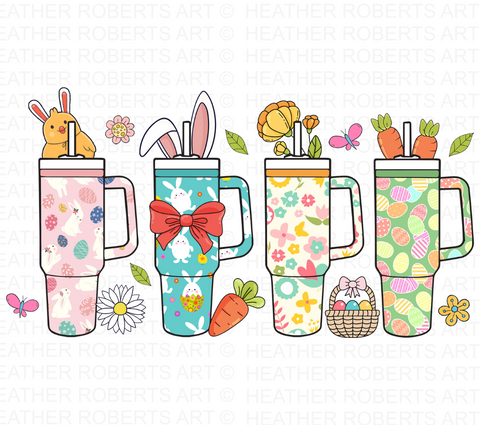 Easter Tumbler Cup Sublimation PNG