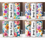 Add Your Own Text Floral Tumbler Bundle