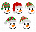 Snowman Faces SVG Bundle