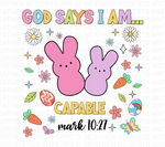 God Says I Am Capable Sublimation PNG