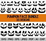 Pumpkin Face Svg Bundle, Jack O Lantern Faces Bundle