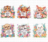 Cute Mother's Day Animals Clipart PNG Bundle