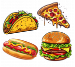 Junk Food and Fast Food Clipart Set