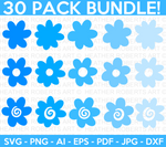 Blue Flowers SVG Bundle