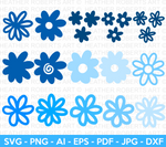 Blue Flowers SVG Bundle