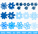 Blue Flowers SVG Bundle