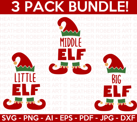 Christmas Elf Family Mini SVG Bundle