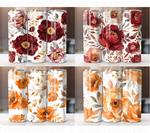 Watercolor Flower 20 Oz Tumbler Wrap Bundle