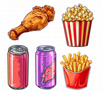 Junk Food and Fast Food Clipart Set