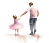 Father and Daughter Watercolor Clipart