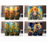 20 Oz Sunflower Tumbler Sublimation Wraps Bundle