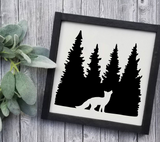 Fox in the Forest Silhouette SVG