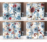 Watercolor Flower 20 Oz Tumbler Wrap Bundle