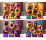 Alcohol Ink Sunflower Tumbler Wrap Bundle