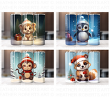 Cute Christmas Animals 20 Oz Tumbler Wrap Bundle - Volume 4