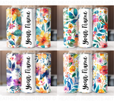 Add Your Own Text Floral Tumbler Bundle