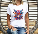 Psychedelic Butterfly Woman PNG