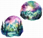 Watercolor Northern Lights Sublimation Bundle