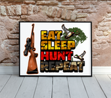 Eat Sleep Hunt Repeat Sublimation PNG