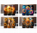 20 Oz Sunflower Tumbler Sublimation Wraps Bundle