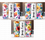 Add Your Own Text Floral Tumbler Bundle