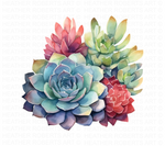 Watercolor Succulents Clipart