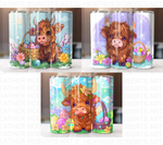 Easter Highland Cow Tumbler Wrap Bundle