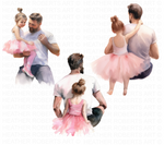 Father and Daughter Watercolor Clipart