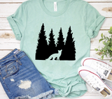 Fox in the Forest Silhouette SVG