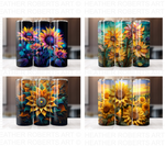 20 Oz Sunflower Tumbler Sublimation Wraps Bundle