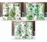 Watercolor Flower 20 Oz Tumbler Wrap Bundle