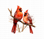 Watercolor Red Cardinal Clipart Set