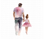 Father and Daughter Watercolor Clipart
