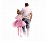 Father and Daughter Watercolor Clipart