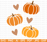 Pumpkins and Hearts SVG