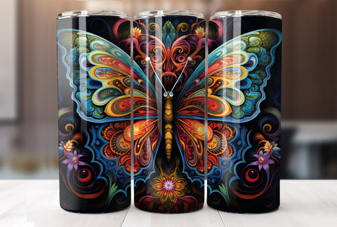 Psychedelic Butterfly 20 Oz Tumbler Wrap