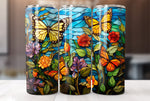 Stained Glass Butterfly 20 Oz Tumbler Wrap