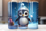 Christmas Penguin 20 Oz Tumbler Wrap