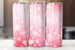 Pink Christmas 20 Oz Tumbler Wrap