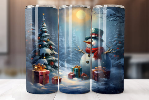 Christmas Snowman 20 Oz Tumbler Wrap