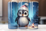 Christmas Penguin 20 Oz Tumbler Wrap