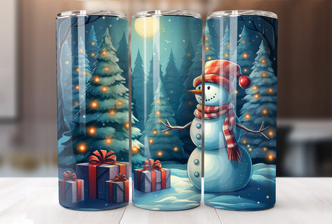 Christmas Snowman 20 Oz Tumbler Wrap