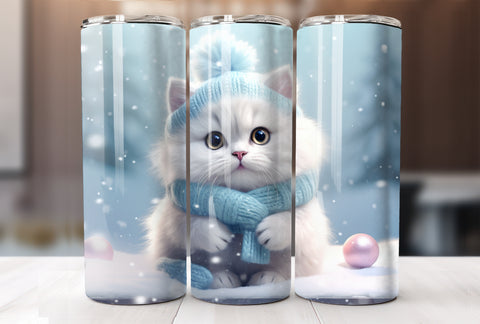 Christmas Cat 20 Oz Tumbler Wrap