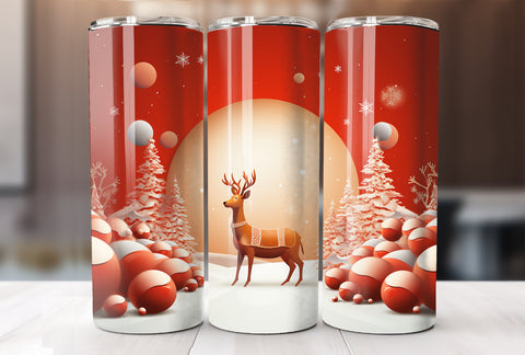 Christmas Deer 20 Oz Tumbler Wrap