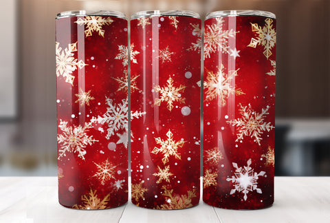 Red Christmas 20 Oz Tumbler Wrap