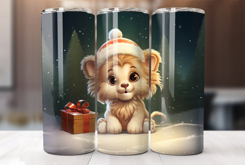 Christmas Lion 20 Oz Tumbler Wrap